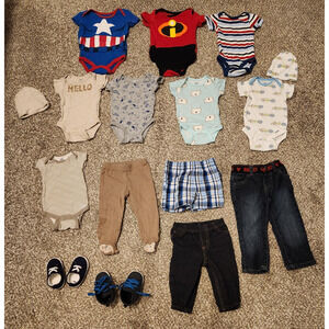 Baby Boy Clothes Bundle Spring Summer 3-6 months 16 pieces shoes shorts bodysuit